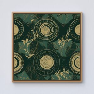 Warren Reed - Designer Abstract Green Gold Moon Pattern Framed Canvas in Light Brown Size: w40 inch x h40 inch Light Brown w40 inch x h40 inch Warren Reed - Designer Abstract Green Gold Moon Pattern Framed Canvas in Light Brown Size: w40 inch x h40 inch Light Brown w40 inch x h40 inch