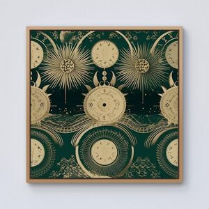 Warren Reed - Designer Green Moon & Sun Abstract Pattern Framed Canvas in Light Brown Size: w10 inch x h10 inch Light Brown w10 inch x h10 inch Warren Reed - Designer Green Moon & Sun Abstract Pattern Framed Canvas in Light Brown Size: w10 inch x h10 inch Light Brown w10 inch x h10 inch