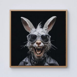 Warren Reed - Designer Funky Rabbit Face With Glasses Framed Canvas in Light Brown Size: w40 inch x h40 inch Light Brown w40 inch x h40 inch Warren Reed - Designer Funky Rabbit Face With Glasses Framed Canvas in Light Brown Size: w40 inch x h40 inch Light Brown w40 inch x h40 inch