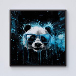 Warren Reed - Designer Blue Splashart Panda Face Framed Canvas in Black Size: w10 inch x h10 inch Black w10 inch x h10 inch Warren Reed - Designer Blue Splashart Panda Face Framed Canvas in Black Size: w10 inch x h10 inch Black w10 inch x h10 inch