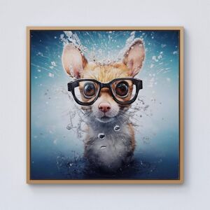 Warren Reed - Designer Splashart Doormouse With Glasses Framed Canvas in Light Brown Size: W16" x H16" Light Brown W16" x H16" Warren Reed - Designer Splashart Doormouse With Glasses Framed Canvas in Light Brown Size: W16" x H16" Light Brown W16" x H16"