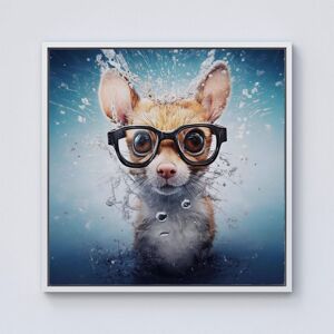 Warren Reed - Designer Splashart Doormouse With Glasses Framed Canvas in Off-White Size: w40 inch x h40 inch Off-White w40 inch x h40 inch Warren Reed - Designer Splashart Doormouse With Glasses Framed Canvas in Off-White Size: w40 inch x h40 inch Off-White w40 inch x h40 inch