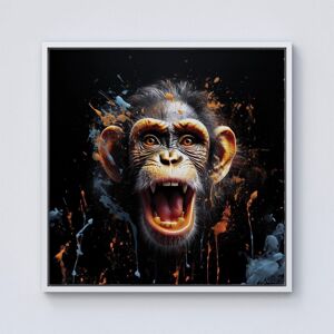 Warren Reed - Designer Monkey Face Splashart Framed Canvas in Off-White Size: w40 inch x h40 inch Off-White w40 inch x h40 inch Warren Reed - Designer Monkey Face Splashart Framed Canvas in Off-White Size: w40 inch x h40 inch Off-White w40 inch x h40 inch