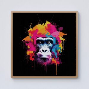 Warren Reed - Designer Multi Coloured Monkey Face Framed Canvas in Light Brown Size: W16" x H16" Light Brown W16" x H16" Warren Reed - Designer Multi Coloured Monkey Face Framed Canvas in Light Brown Size: W16" x H16" Light Brown W16" x H16"