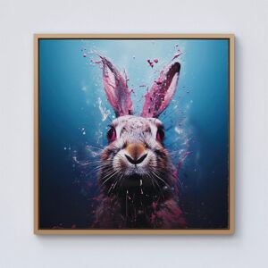 Warren Reed - Designer Rabbit Face Splashart Framed Canvas in Light Brown Size: W16" x H16" Light Brown W16" x H16" Warren Reed - Designer Rabbit Face Splashart Framed Canvas in Light Brown Size: W16" x H16" Light Brown W16" x H16"