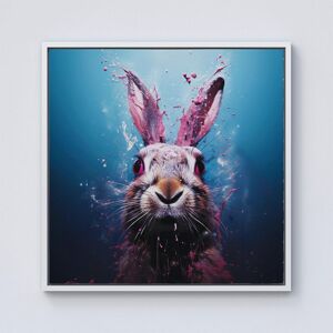 Warren Reed - Designer Rabbit Face Splashart Framed Canvas in Off-White Size: W30" x H30" Off-White W30" x H30" Warren Reed - Designer Rabbit Face Splashart Framed Canvas in Off-White Size: W30" x H30" Off-White W30" x H30"