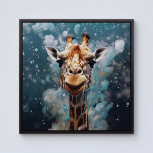 Warren Reed - Designer Splashart Giraffe Face Framed Canvas in Black Size: W30" x H30" Black W30" x H30" Warren Reed - Designer Splashart Giraffe Face Framed Canvas in Black Size: W30" x H30" Black W30" x H30"