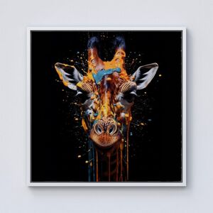 Warren Reed - Designer Giraffe Face Splashart Framed Canvas in Off-White Size: W16" x H16" Off-White W16" x H16" Warren Reed - Designer Giraffe Face Splashart Framed Canvas in Off-White Size: W16" x H16" Off-White W16" x H16"