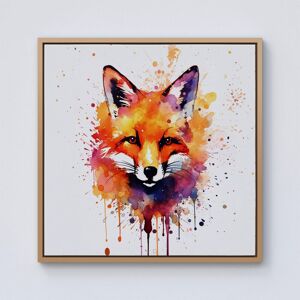 Warren Reed - Designer Watercolour Splashart Fox Face Framed Canvas in Light Brown Size: w10 inch x h10 inch Light Brown w10 inch x h10 inch Warren Reed - Designer Watercolour Splashart Fox Face Framed Canvas in Light Brown Size: w10 inch x h10 inch Light Brown w10 inch x h10 inch
