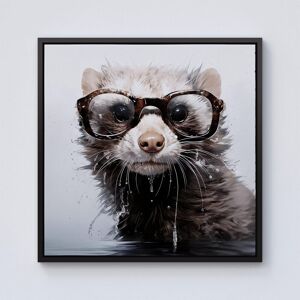 Warren Reed - Designer Splashart Ferret With Glasses Framed Canvas in Black Size: w40 inch x h40 inch Black w40 inch x h40 inch Warren Reed - Designer Splashart Ferret With Glasses Framed Canvas in Black Size: w40 inch x h40 inch Black w40 inch x h40 inch