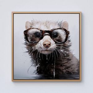Warren Reed - Designer Splashart Ferret With Glasses Framed Canvas in Light Brown Size: w40 inch x h40 inch Light Brown w40 inch x h40 inch Warren Reed - Designer Splashart Ferret With Glasses Framed Canvas in Light Brown Size: w40 inch x h40 inch Light Brown w40 inch x h40 inch