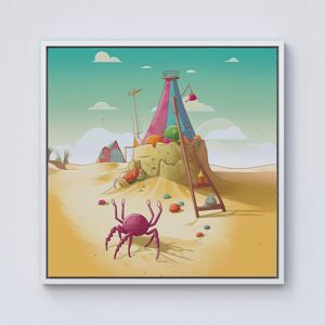 Warren Reed - Designer Crab On A Beach Holiday Framed Canvas in Off-White Size: w40 inch x h40 inch Off-White w40 inch x h40 inch Warren Reed - Designer Crab On A Beach Holiday Framed Canvas in Off-White Size: w40 inch x h40 inch Off-White w40 inch x h40 inch