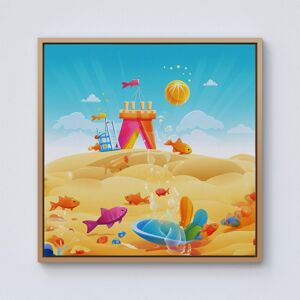 Warren Reed - Designer Fishes On A Beach Holiday Framed Canvas in Light Brown Size: W16" x H16" Light Brown W16" x H16" Warren Reed - Designer Fishes On A Beach Holiday Framed Canvas in Light Brown Size: W16" x H16" Light Brown W16" x H16"