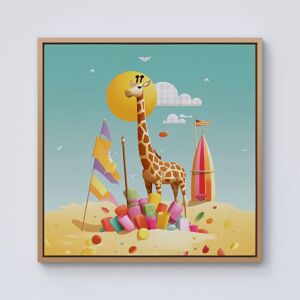Warren Reed - Designer A Giraffe On A Beach Holiday Framed Canvas in Light Brown Size: w10 inch x h10 inch Light Brown w10 inch x h10 inch Warren Reed - Designer A Giraffe On A Beach Holiday Framed Canvas in Light Brown Size: w10 inch x h10 inch Light Brown w10 inch x h10 inch