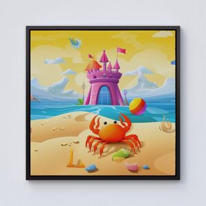 Warren Reed - Designer Orange Crab On A Beach Holiday Framed Canvas in Black Size: w10 inch x h10 inch Black w10 inch x h10 inch Warren Reed - Designer Orange Crab On A Beach Holiday Framed Canvas in Black Size: w10 inch x h10 inch Black w10 inch x h10 inch