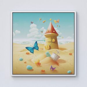 Warren Reed - Designer Butterflies On A Beach Holiday Framed Canvas in Off-White Size: W30" x H30" Off-White W30" x H30" Warren Reed - Designer Butterflies On A Beach Holiday Framed Canvas in Off-White Size: W30" x H30" Off-White W30" x H30"