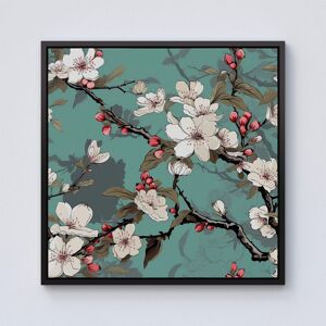 Warren Reed - Designer Pink Blossom Asian Design Framed Canvas in Black Size: W16" x H16" Black W16" x H16" Warren Reed - Designer Pink Blossom Asian Design Framed Canvas in Black Size: W16" x H16" Black W16" x H16"
