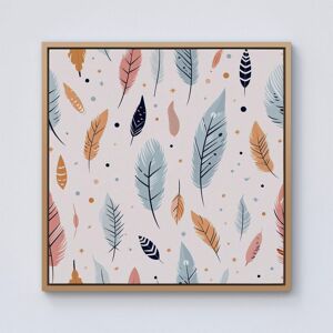Warren Reed - Designer Pastel Feather Pattern Framed Canvas in Light Brown Size: W16" x H16" Light Brown W16" x H16" Warren Reed - Designer Pastel Feather Pattern Framed Canvas in Light Brown Size: W16" x H16" Light Brown W16" x H16"