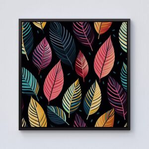 Warren Reed - Designer Colourful Leaves Pattern Framed Canvas in Black Size: W30" x H30" Black W30" x H30" Warren Reed - Designer Colourful Leaves Pattern Framed Canvas in Black Size: W30" x H30" Black W30" x H30"