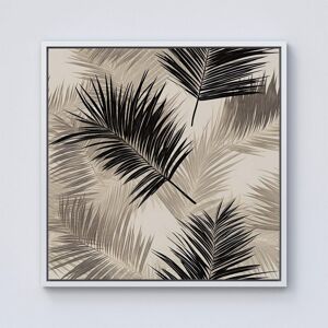 Warren Reed - Designer Black & White Tropical Palm Leaves Framed Canvas in Off-White Size: W30" x H30" Off-White W30" x H30" Warren Reed - Designer Black & White Tropical Palm Leaves Framed Canvas in Off-White Size: W30" x H30" Off-White W30" x H30"