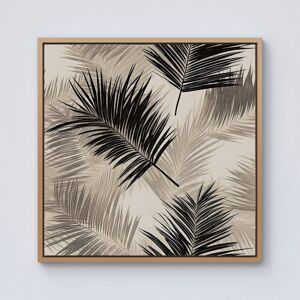 Warren Reed - Designer Black & White Tropical Palm Leaves Framed Canvas in Light Brown Size: w40 inch x h40 inch Light Brown w40 inch x h40 inch Warren Reed - Designer Black & White Tropical Palm Leaves Framed Canvas in Light Brown Size: w40 inch x h40 inch Light Brown w40 inch x h40 inch