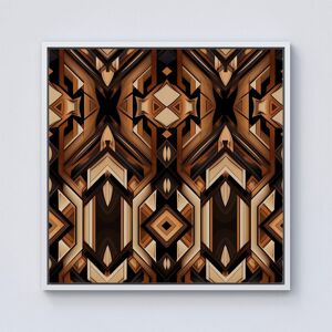 Warren Reed - Designer Black & Brown Intricate Pattern Framed Canvas in Off-White Size: W30" x H30" Off-White W30" x H30" Warren Reed - Designer Black & Brown Intricate Pattern Framed Canvas in Off-White Size: W30" x H30" Off-White W30" x H30"