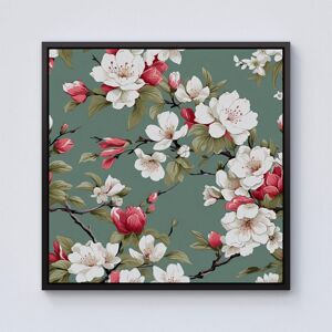 Warren Reed - Designer Pink & White Blossom Framed Canvas in Black Size: w40 inch x h40 inch Black w40 inch x h40 inch Warren Reed - Designer Pink & White Blossom Framed Canvas in Black Size: w40 inch x h40 inch Black w40 inch x h40 inch