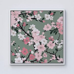 Warren Reed - Designer Pink Floral Abstract Pattern Framed Canvas in Off-White Size: w40 inch x h40 inch Off-White w40 inch x h40 inch Warren Reed - Designer Pink Floral Abstract Pattern Framed Canvas in Off-White Size: w40 inch x h40 inch Off-White w40 inch x h40 inch