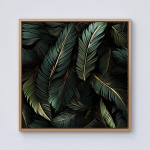 Warren Reed - Designer Green & Gold Leaves Framed Canvas in Light Brown Size: w40 inch x h40 inch Light Brown w40 inch x h40 inch Warren Reed - Designer Green & Gold Leaves Framed Canvas in Light Brown Size: w40 inch x h40 inch Light Brown w40 inch x h40 inch