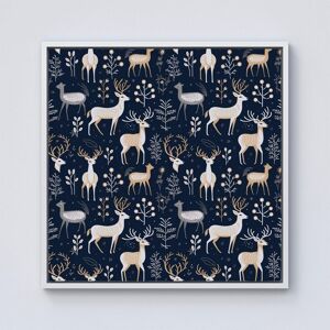 Warren Reed - Designer Reindeer, Whimsical, Illustration Pattern Framed Canvas in Off-White Size: w10 inch x h10 inch Off-White w10 inch x h10 inch Warren Reed - Designer Reindeer, Whimsical, Illustration Pattern Framed Canvas in Off-White Size: w10 inch x h10 inch Off-White w10 inch x h10 inch