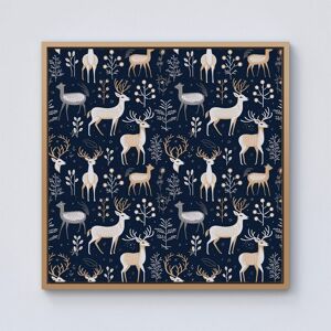 Warren Reed - Designer Reindeer, Whimsical, Illustration Pattern Framed Canvas in Light Brown Size: W30" x H30" Light Brown W30" x H30" Warren Reed - Designer Reindeer, Whimsical, Illustration Pattern Framed Canvas in Light Brown Size: W30" x H30" Light Brown W30" x H30"