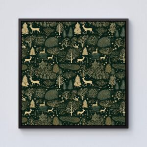 Warren Reed - Designer Green Christmas Woodlands Framed Canvas in Black Size: w40 inch x h40 inch Black w40 inch x h40 inch Warren Reed - Designer Green Christmas Woodlands Framed Canvas in Black Size: w40 inch x h40 inch Black w40 inch x h40 inch