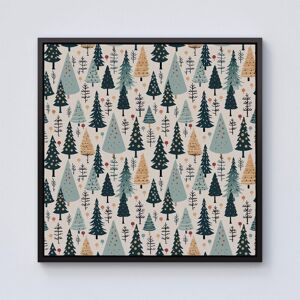 Warren Reed - Designer Boho Inspired Christmas Tree Pattern Framed Canvas in Black Size: w10 inch x h10 inch Black w10 inch x h10 inch Warren Reed - Designer Boho Inspired Christmas Tree Pattern Framed Canvas in Black Size: w10 inch x h10 inch Black w10 inch x h10 inch