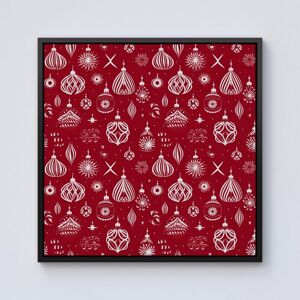 Warren Reed - Designer Red Christmas Decorations Pattern Framed Canvas in Black Size: w40 inch x h40 inch Black w40 inch x h40 inch Warren Reed - Designer Red Christmas Decorations Pattern Framed Canvas in Black Size: w40 inch x h40 inch Black w40 inch x h40 inch
