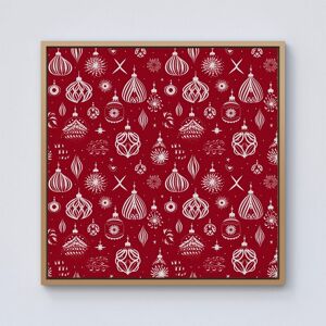 Warren Reed - Designer Red Christmas Decorations Pattern Framed Canvas in Light Brown Size: w40 inch x h40 inch Light Brown w40 inch x h40 inch Warren Reed - Designer Red Christmas Decorations Pattern Framed Canvas in Light Brown Size: w40 inch x h40 inch Light Brown w40 inch x h40 inch