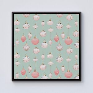 Warren Reed - Designer Christmas Decorations Pink & Green Framed Canvas in Black Size: w40 inch x h40 inch Black w40 inch x h40 inch Warren Reed - Designer Christmas Decorations Pink & Green Framed Canvas in Black Size: w40 inch x h40 inch Black w40 inch x h40 inch
