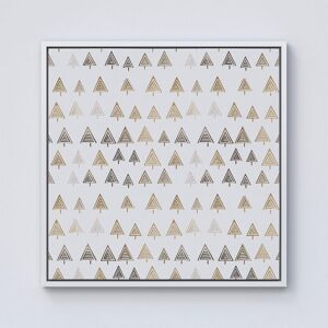 Warren Reed - Designer Geometric Christmas Tree Pattern Framed Canvas in Off-White Size: W30" x H30" Off-White W30" x H30" Warren Reed - Designer Geometric Christmas Tree Pattern Framed Canvas in Off-White Size: W30" x H30" Off-White W30" x H30"
