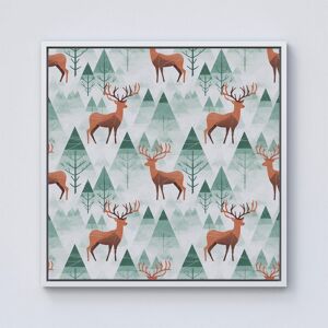 Warren Reed - Designer Reindeer On A Snowy Landscape Framed Canvas in Off-White Size: w40 inch x h40 inch Off-White w40 inch x h40 inch Warren Reed - Designer Reindeer On A Snowy Landscape Framed Canvas in Off-White Size: w40 inch x h40 inch Off-White w40 inch x h40 inch