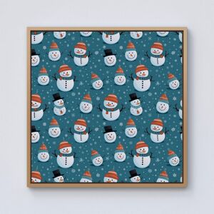 Warren Reed - Designer Jolly Christmas Snowmen Framed Canvas in Light Brown Size: w10 inch x h10 inch Light Brown w10 inch x h10 inch Warren Reed - Designer Jolly Christmas Snowmen Framed Canvas in Light Brown Size: w10 inch x h10 inch Light Brown w10 inch x h10 inch