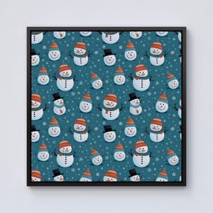 Warren Reed - Designer Jolly Christmas Snowmen Framed Canvas in Black Size: W16" x H16" Black W16" x H16" Warren Reed - Designer Jolly Christmas Snowmen Framed Canvas in Black Size: W16" x H16" Black W16" x H16"