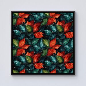 Warren Reed - Designer Christmas Watercolour Holly Leaf Framed Canvas in Black Size: w40 inch x h40 inch Black w40 inch x h40 inch Warren Reed - Designer Christmas Watercolour Holly Leaf Framed Canvas in Black Size: w40 inch x h40 inch Black w40 inch x h40 inch