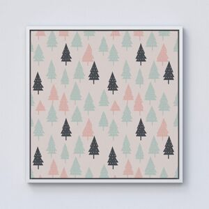 Warren Reed - Designer Christmas Tree Silhouette Pattern Framed Canvas in Off-White Size: W30" x H30" Off-White W30" x H30" Warren Reed - Designer Christmas Tree Silhouette Pattern Framed Canvas in Off-White Size: W30" x H30" Off-White W30" x H30"