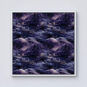 Warren Reed - Designer Snowy Christmas Village On A Starry Night Framed Canvas in Off-White Size: w10 inch x h10 inch Off-White w10 inch x h10 inch Warren Reed - Designer Snowy Christmas Village On A Starry Night Framed Canvas in Off-White Size: w10 inch x h10 inch Off-White w10 inch x h10 inch