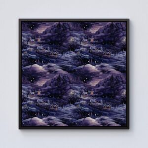 Warren Reed - Designer Snowy Christmas Village On A Starry Night Framed Canvas in Black Size: w10 inch x h10 inch Black w10 inch x h10 inch Warren Reed - Designer Snowy Christmas Village On A Starry Night Framed Canvas in Black Size: w10 inch x h10 inch Black w10 inch x h10 inch