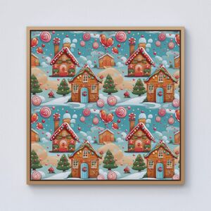 Warren Reed - Designer Christmas Gingerbread House Framed Canvas in Light Brown Size: w40 inch x h40 inch Light Brown w40 inch x h40 inch Warren Reed - Designer Christmas Gingerbread House Framed Canvas in Light Brown Size: w40 inch x h40 inch Light Brown w40 inch x h40 inch