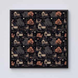 Warren Reed - Designer Spooky Haunted Houses Pattern Framed Canvas in Black Size: W16" x H16" Black W16" x H16" Warren Reed - Designer Spooky Haunted Houses Pattern Framed Canvas in Black Size: W16" x H16" Black W16" x H16"