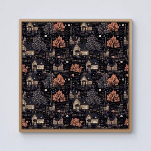 Warren Reed - Designer Spooky Haunted Houses Pattern Framed Canvas in Light Brown Size: W16" x H16" Light Brown W16" x H16" Warren Reed - Designer Spooky Haunted Houses Pattern Framed Canvas in Light Brown Size: W16" x H16" Light Brown W16" x H16"