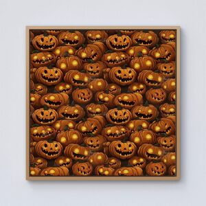 Warren Reed - Designer Grinning Lanterns Pumpkins With Glowing Eyes Framed Canvas in Light Brown Size: w10 inch x h10 inch Light Brown w10 inch x h10 inch Warren Reed - Designer Grinning Lanterns Pumpkins With Glowing Eyes Framed Canvas in Light Brown Size: w10 inch x h10 inch Light Brown w10 inch x h10 inch