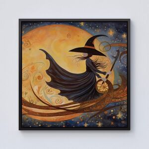 Warren Reed - Designer Imaginative Painting Of A Whimsical Witch On A Broomstick Framed Canvas in Black Size: w40 inch x h40 inch Black w40 inch x h40 inch Warren Reed - Designer Imaginative Painting Of A Whimsical Witch On A Broomstick Framed Canvas in Black Size: w40 inch x h40 inch Black w40 inch x h40 inch