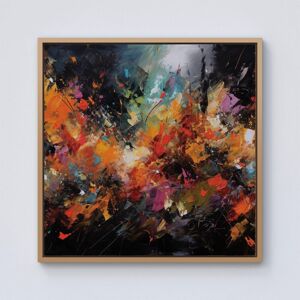 Warren Reed - Designer A Vibrant Abstract Painting Capturing The Energy & E Framed Canvas in Light Brown Size: w40 inch x h40 inch Light Brown w40 inch x h40 inch Warren Reed - Designer A Vibrant Abstract Painting Capturing The Energy & E Framed Canvas in Light Brown Size: w40 inch x h40 inch Light Brown w40 inch x h40 inch